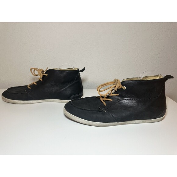 UGG Manhattan Chukka Ankle Boots‎ Shoes Black Leather Lace Up Men's SIZE 12 - Picture 2 of 14